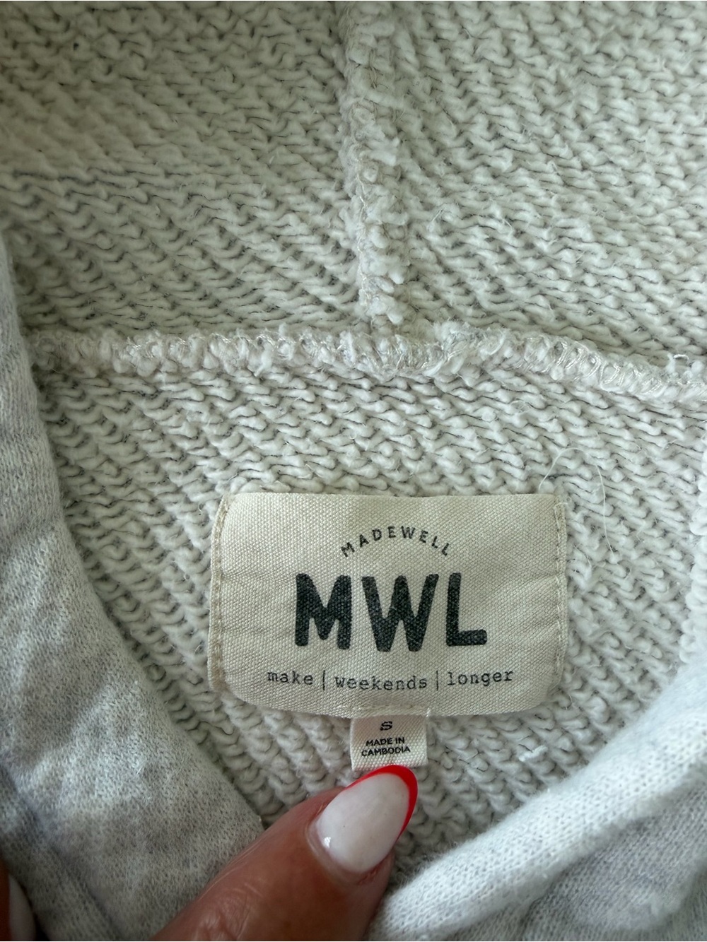 Madewell MWL Cream Knit hoodie! S - Picture 3 of 6